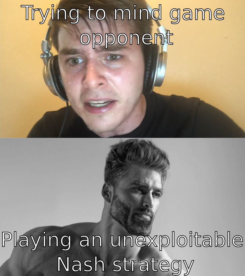 Meme showing sweaty gamer versus gigachad
