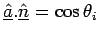 $ \underline{\hat{a}}. \underline{\hat{n}}= \cos \theta_{i}$